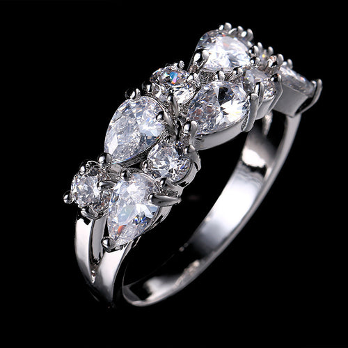 Color Zircon Ring Female Rose Gold Ring Jewelry