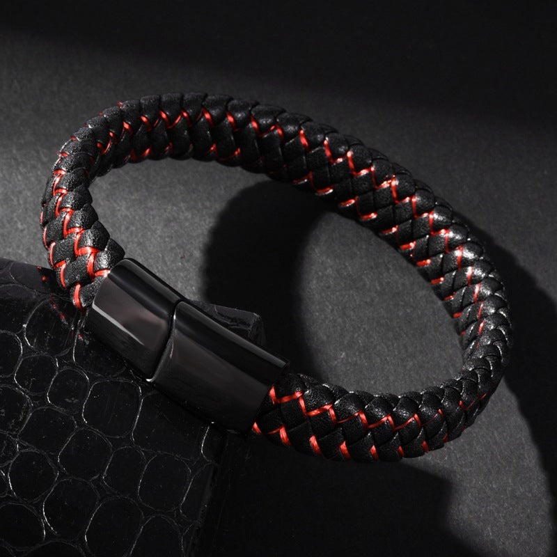Titanium steel black woven Bracelet