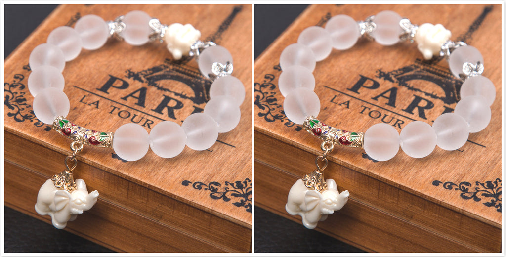 Frosted Crystal Bracelet Cute Little Elephant Bracelet Bracelet