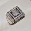 Copper plated micro zircon square ring ring ring