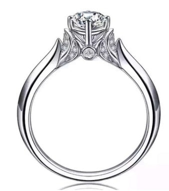 carat diamond ring double swan diamond zircon ring female ring wedding engagement white copper ring