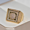 Copper plated micro zircon square ring ring ring