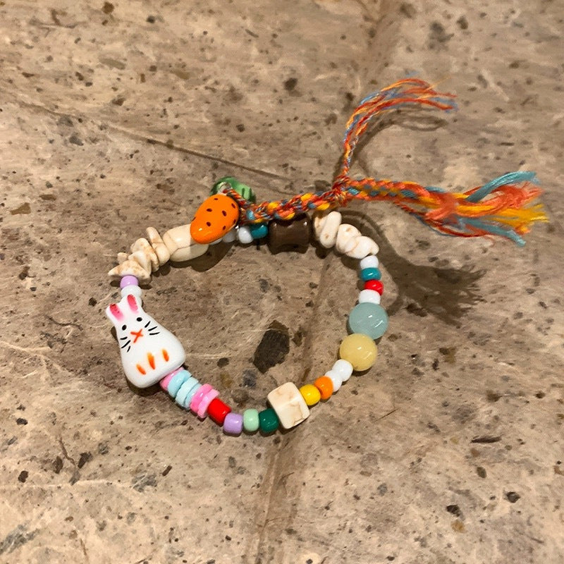 Childlike Cartoon Rabbit Ceramic Bracelet For Women