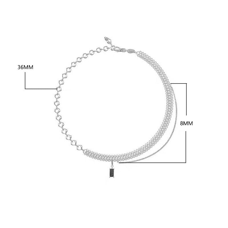Clavicle Chain Necklace Pendant Detachable Twisting Stitching Necklace