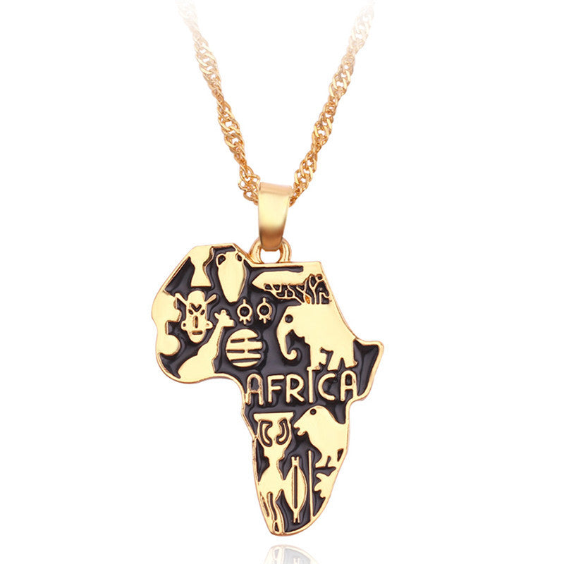 Africa Map Pendant Necklace Creative New Ghana Map Necklace