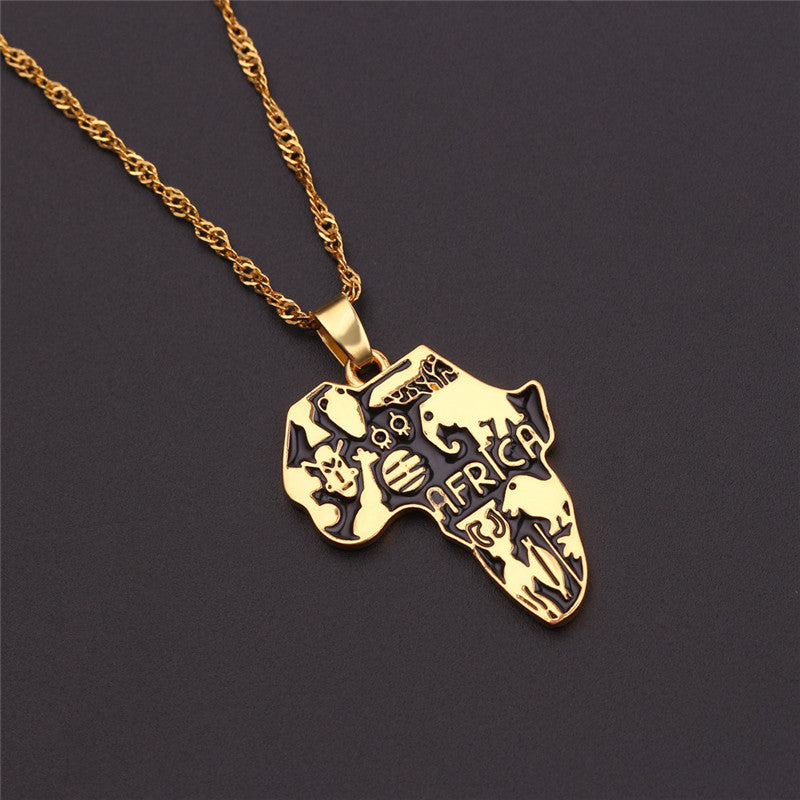 Africa Map Pendant Necklace Creative New Ghana Map Necklace