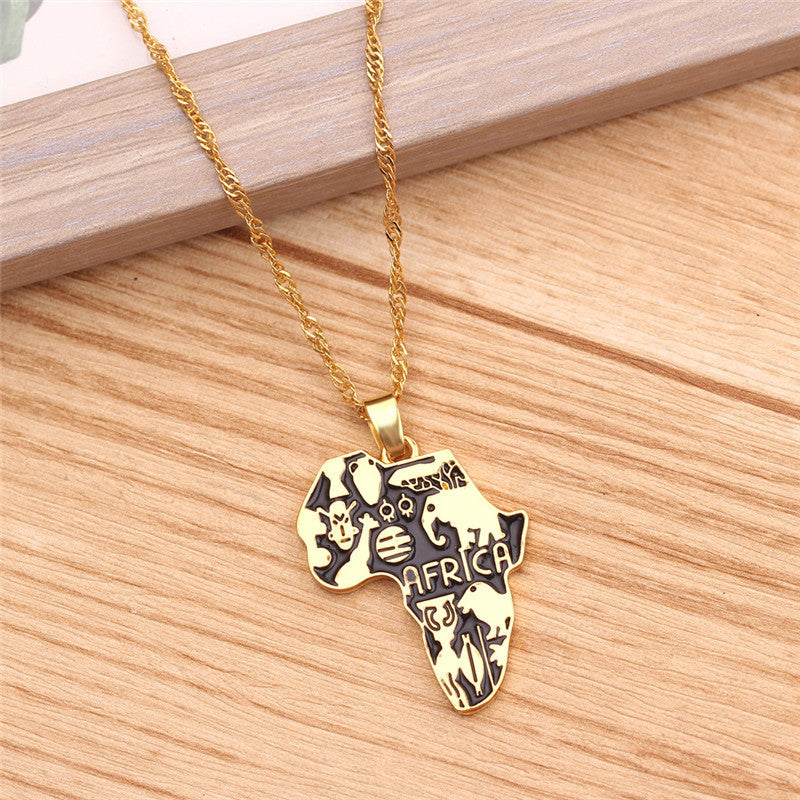 Africa Map Pendant Necklace Creative New Ghana Map Necklace