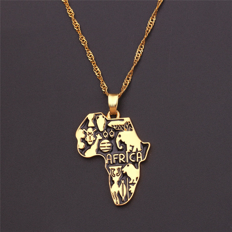 Africa Map Pendant Necklace Creative New Ghana Map Necklace