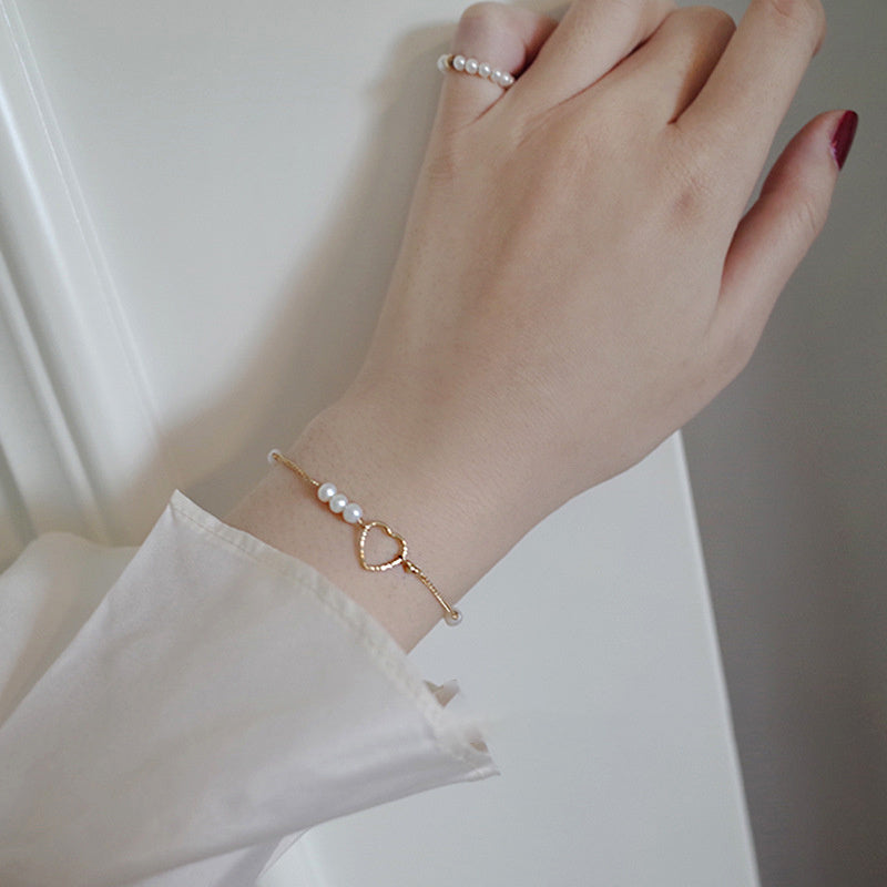 14K Gold Bag Natural Pearl Bracelet Women