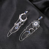 Zircon Female Earrings Earrings Eight-pointed Star Moon Long Tassel Earrings Earrings Earrings