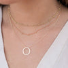 S925 Silver Fashion Simple Clavicle Necklace Necklace Sunlight Ring Pendant Female Necklace