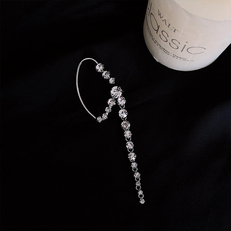 Long Simple Earrings Female Diamond Stud Earrings