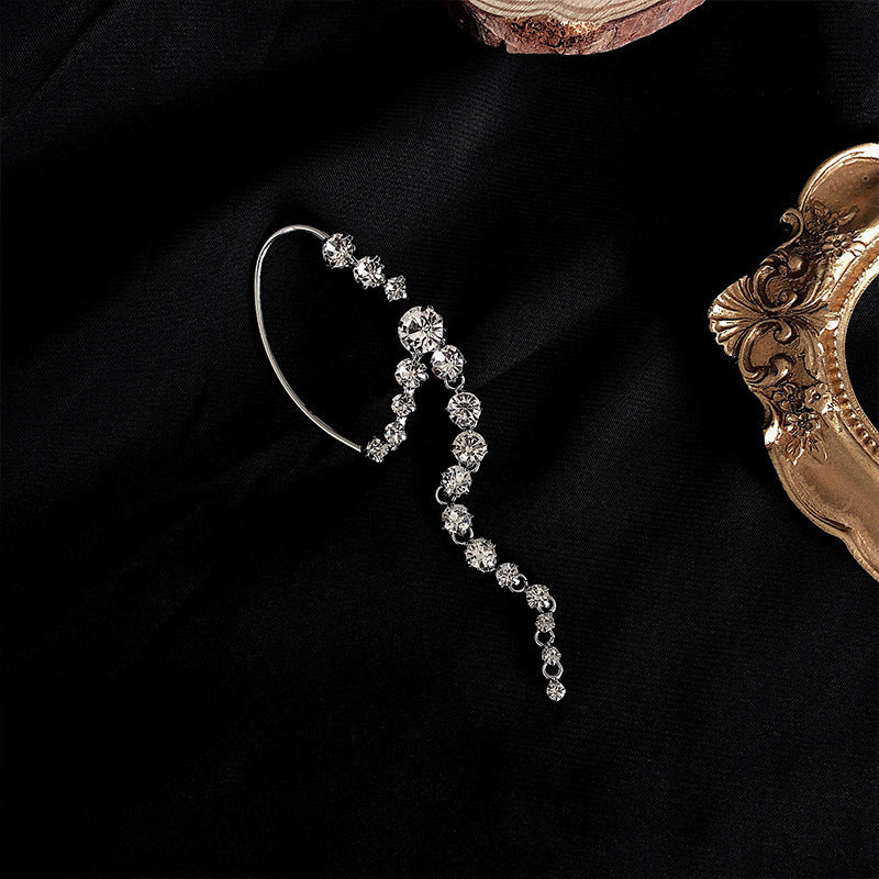 Long Simple Earrings Female Diamond Stud Earrings