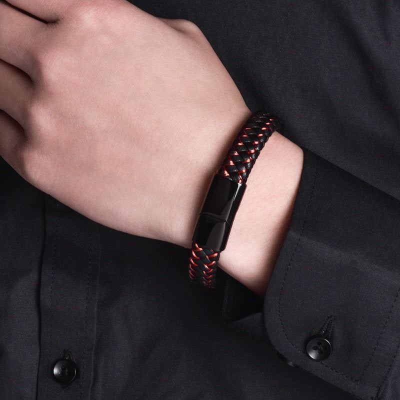 Titanium steel black woven Bracelet