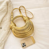 Instafamous Metal Noodles Underarm Bag Fashion Shiny Surface