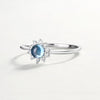Blue Topaz Sunflower  Ring Ring