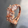 Color Zircon Ring Female Rose Gold Ring Jewelry