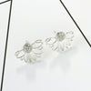 Creative Hollow Lotus Shape Full Diamond Earrings