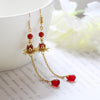 Women's Lotus Water Drop Fringe Earrings