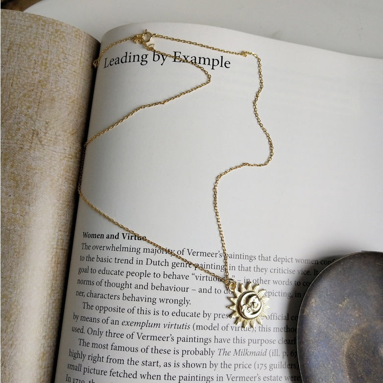 925 sterling silver necklace moon design gold necklace chain