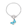 Simple Color Dripping Butterfly Pendant Bracelet