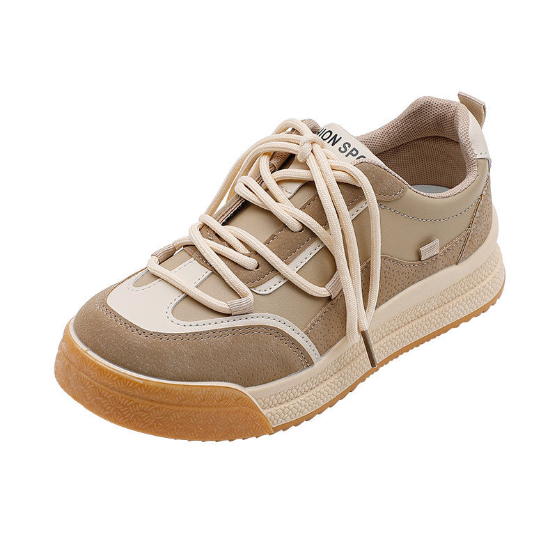 Womens Casual Sneakers Back To Milk Tea Tone Thick Sole Shoes
