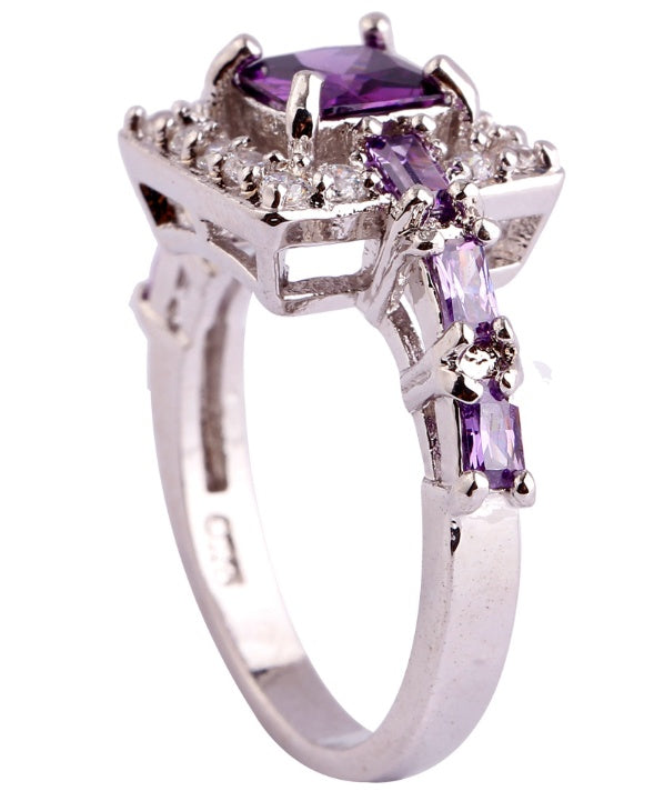 Color Zircon Ring Female Rose Gold Ring