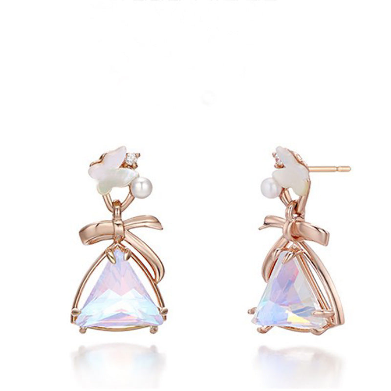 New White Shellfish Butterfly Earrings
