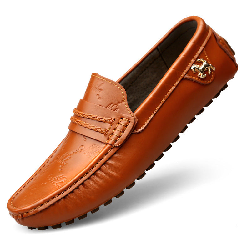 Plus Size Driving Shoes Authentic Leather Loafers Men