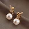 Korean Version Of Imitation Pearl Personality Wild Geometric Type Women's Earrings