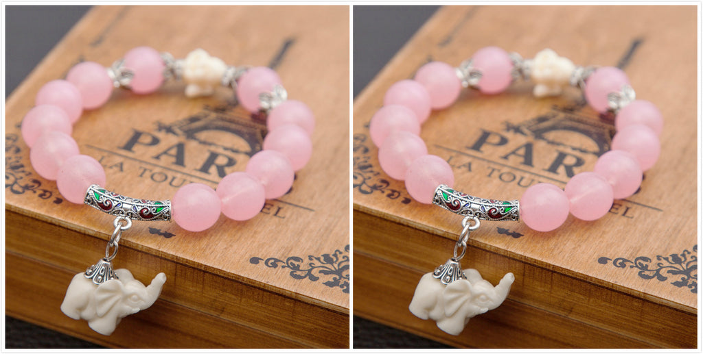 Frosted Crystal Bracelet Cute Little Elephant Bracelet Bracelet