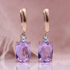 Square Long Earrings Women Natural Zirconium Earrings Earrings