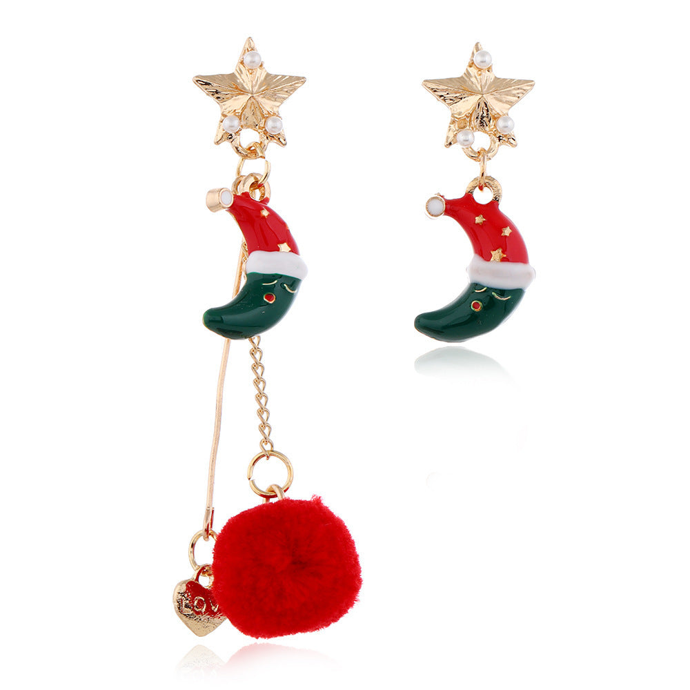 Female Asymmetrical Hair Ball Earrings Earrings Earrings