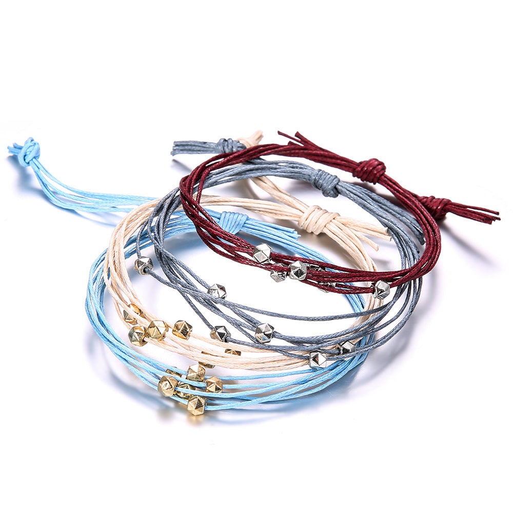 Four-color beaded woven bracelet