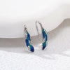 Bright Blue Feather Earring Ring Alloy Earring