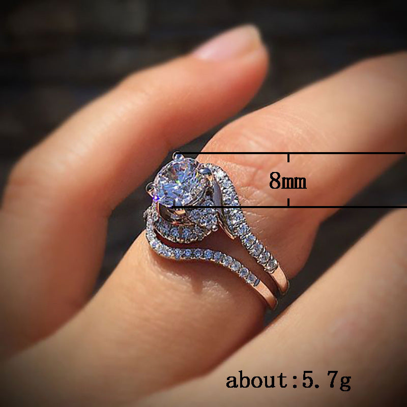 Creative ladies zircon engagement ring