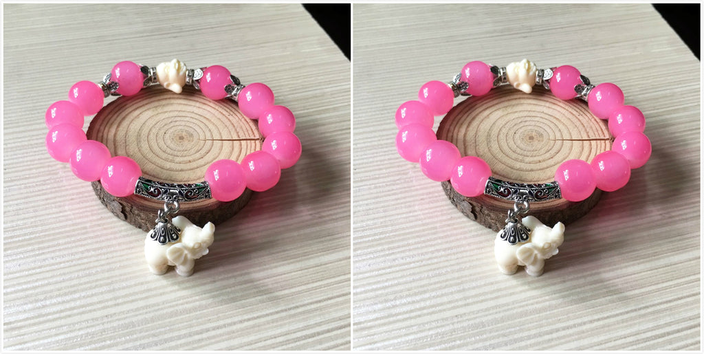 Frosted Crystal Bracelet Cute Little Elephant Bracelet Bracelet