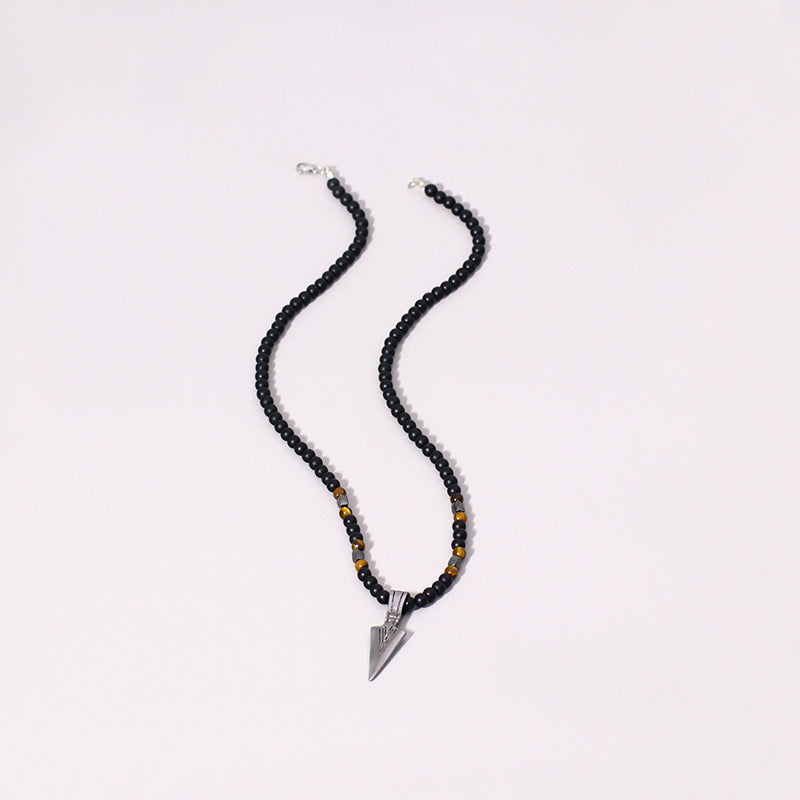 Magnet Diamond Stone Column Pendant Men's Necklace