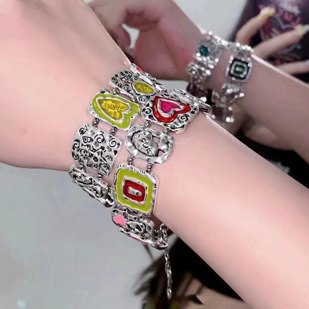 Embossed Color Enamel Bracelet Hot Girl