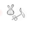 S925 Silver Earrings Hypoallergenic Little White Rabbit Female Earrings