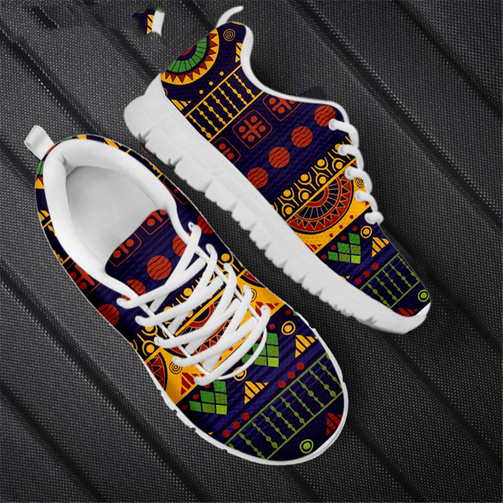 Printed Sports And Leisure Mesh Running Shoes For Men And Women