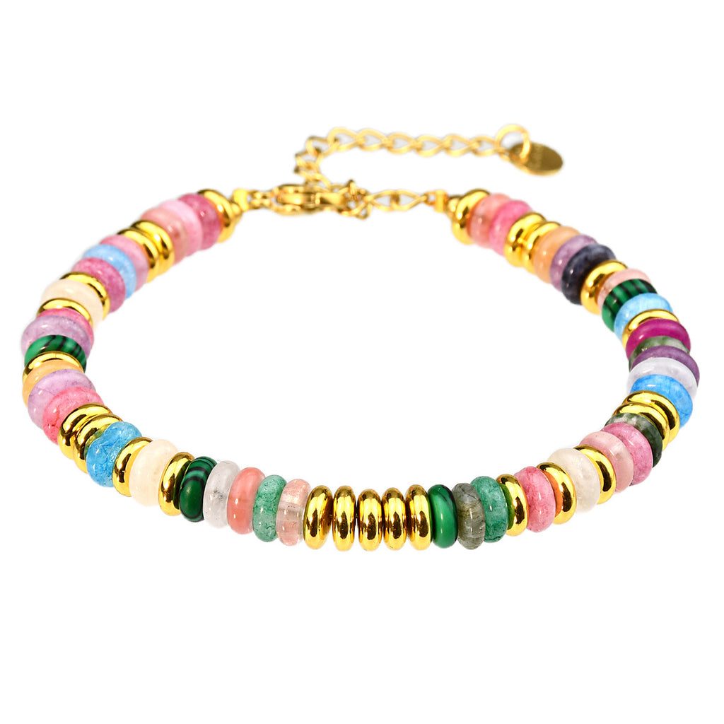 Dopamine Color Natural Stone Beaded Bracelet
