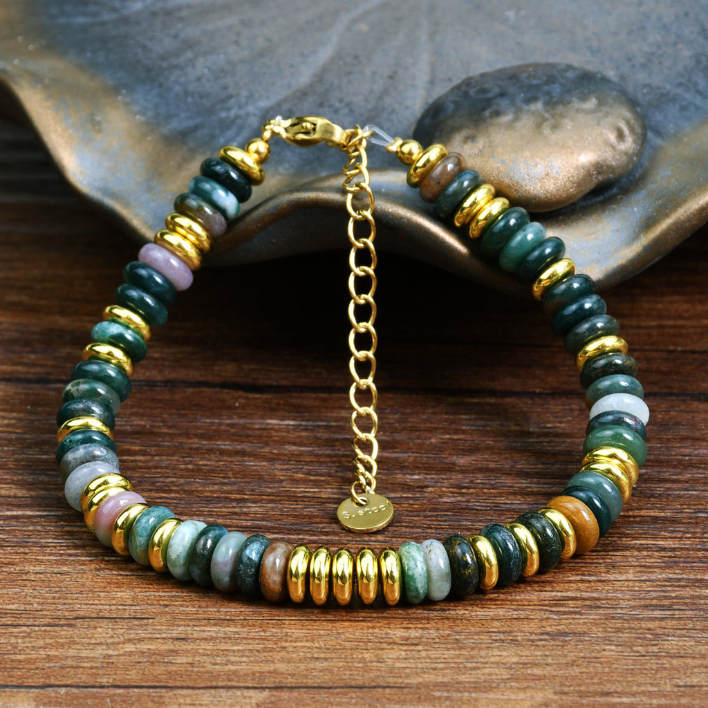 Dopamine Color Natural Stone Beaded Bracelet