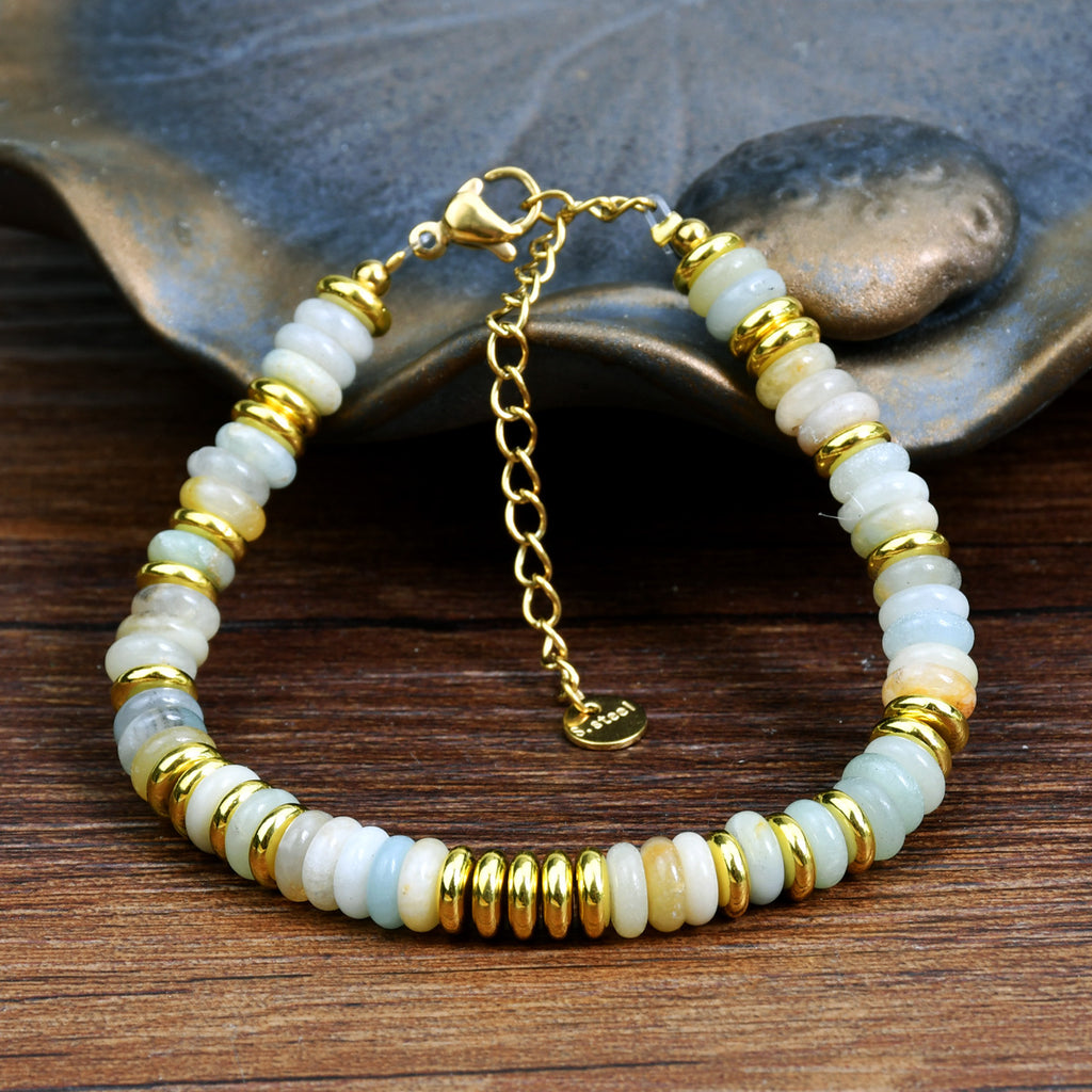 Dopamine Color Natural Stone Beaded Bracelet