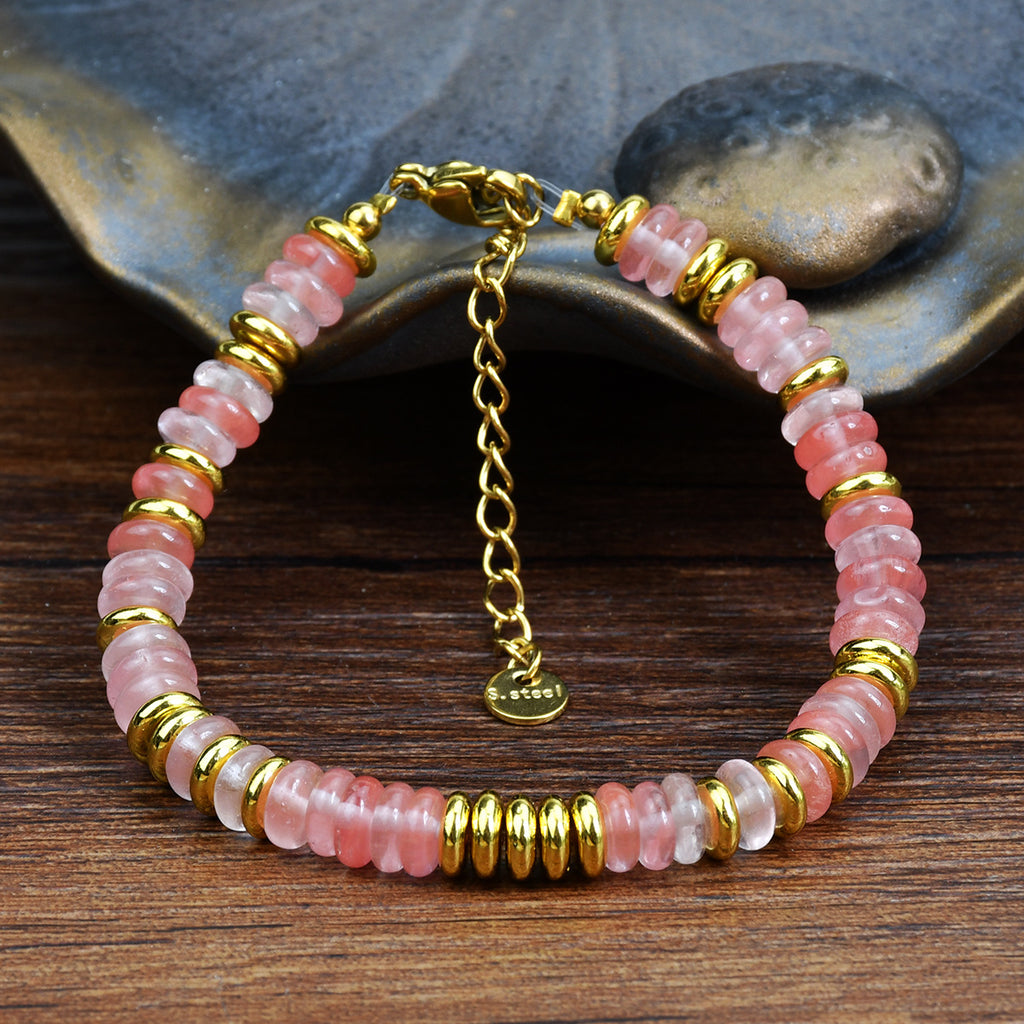 Dopamine Color Natural Stone Beaded Bracelet
