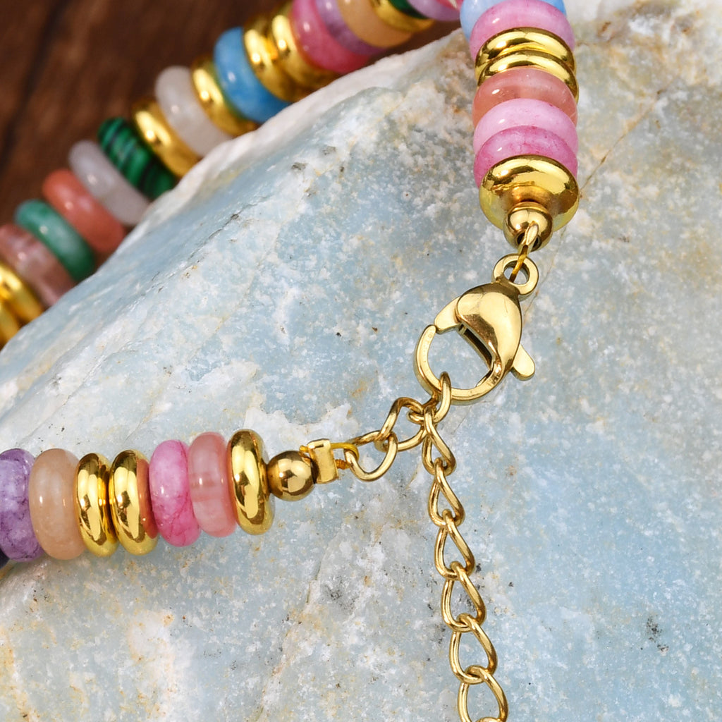 Dopamine Color Natural Stone Beaded Bracelet