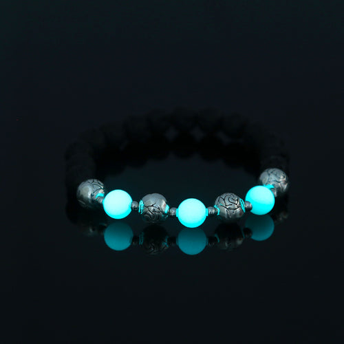 Black Volcanic Stone Bracelet Luminous Bead Bracelet