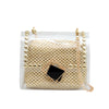 Transparent Chain Shoulder Rivet Lock Crossbody Bag