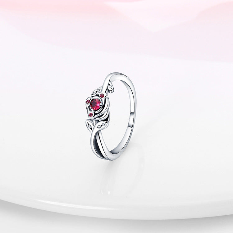 Creative Simple Silver Plated Rose Ring