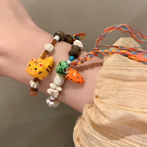 Childlike Cartoon Rabbit Ceramic Bracelet For Women